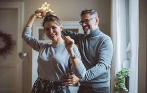 middle aged couple dancing 