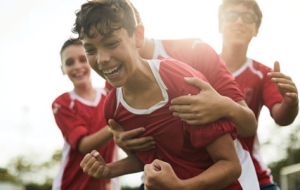 boys playing soccer