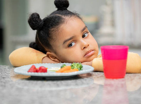 Photo of a young girl with a meal
