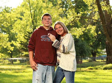 Photo of J.J. and his mother, Laura