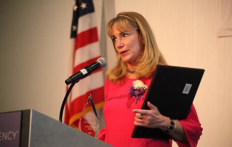 Madeline Ferraro accepts Philbrook Award