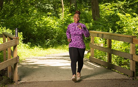 Woman walking after bariatric surgery