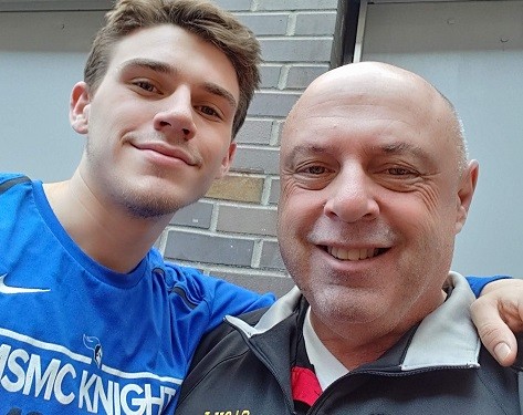 Bob L. and his son smiling after Bob's recovery from COVID-19