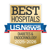 US News & World Report badge for Morristown's national ranking for diabetes & endocrinology care