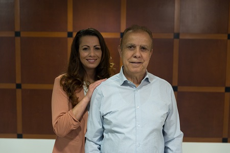 Stephanie and her father, Eduardo, stand together at Hackettstown Medical Center.