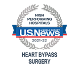 Recognized as high performing for Heart Bypass Surgery by US News