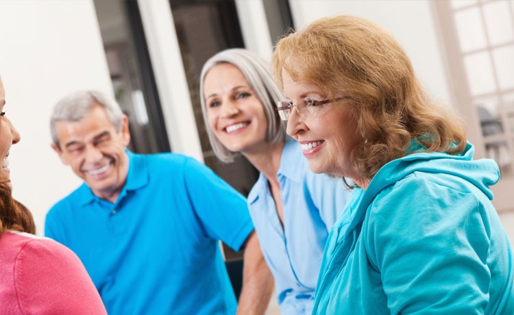 Group of adults in a support group 