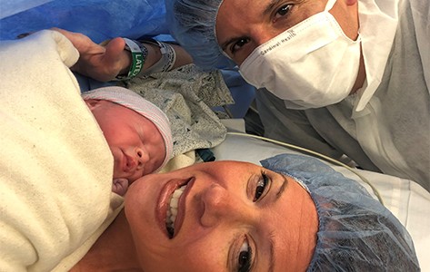 Michael and Marie with baby at Morristown Medical Center