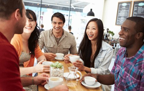 People drinking coffee