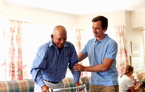 man using a walker