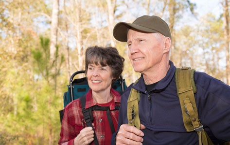 Cancer survivors hiking