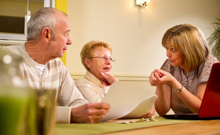 three seniors talking 