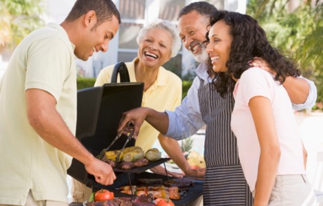 family at a barbeque