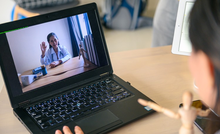 woman having a virtual medical visit