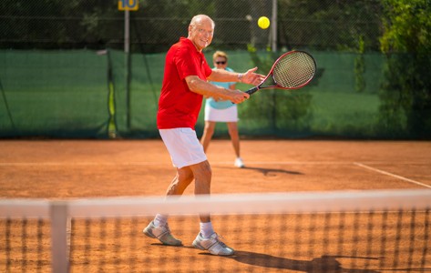 man playing tennis