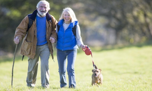 mature couple hiking