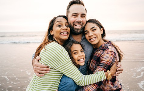 Family at the beach