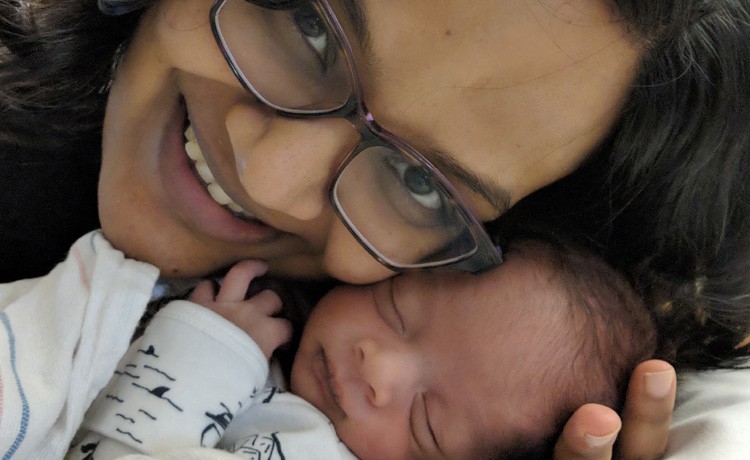 Divya with premature baby