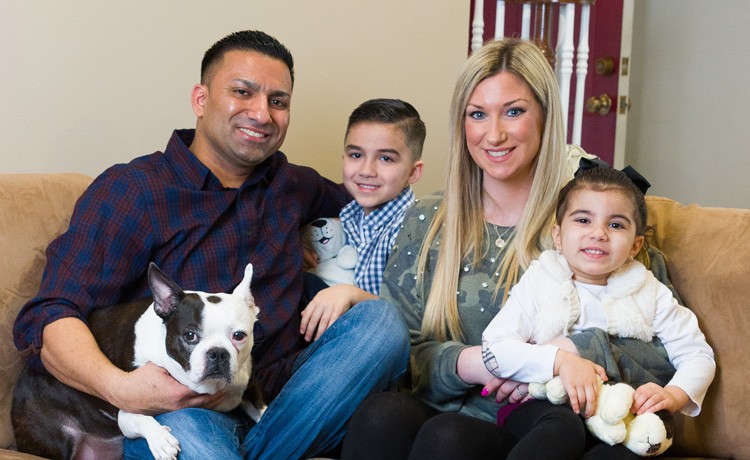 Stroke survivor Lyndsey with her family.