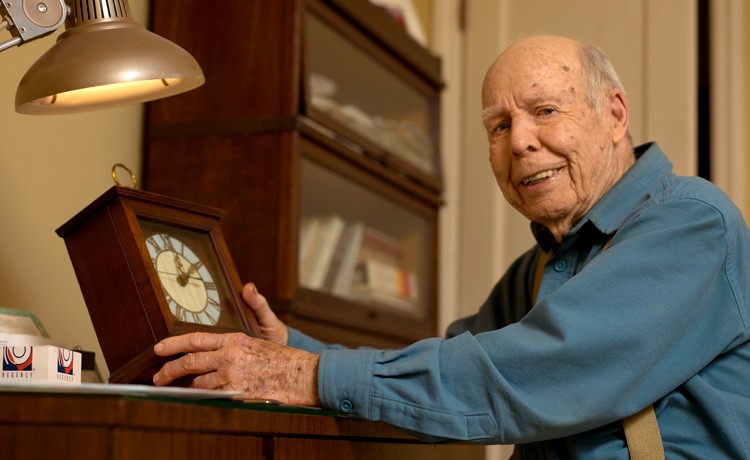 Walter repairs clock after heart surgery