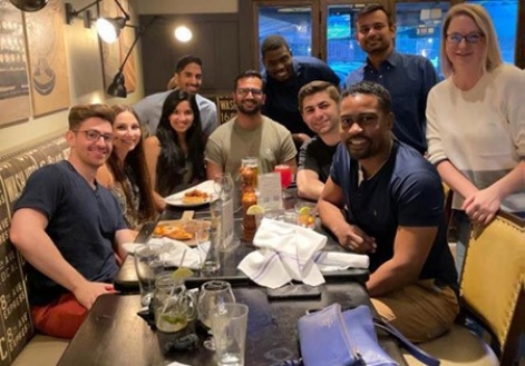 Overlook internal medicine residents at a social gathering.